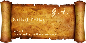 Gallaj Arika névjegykártya